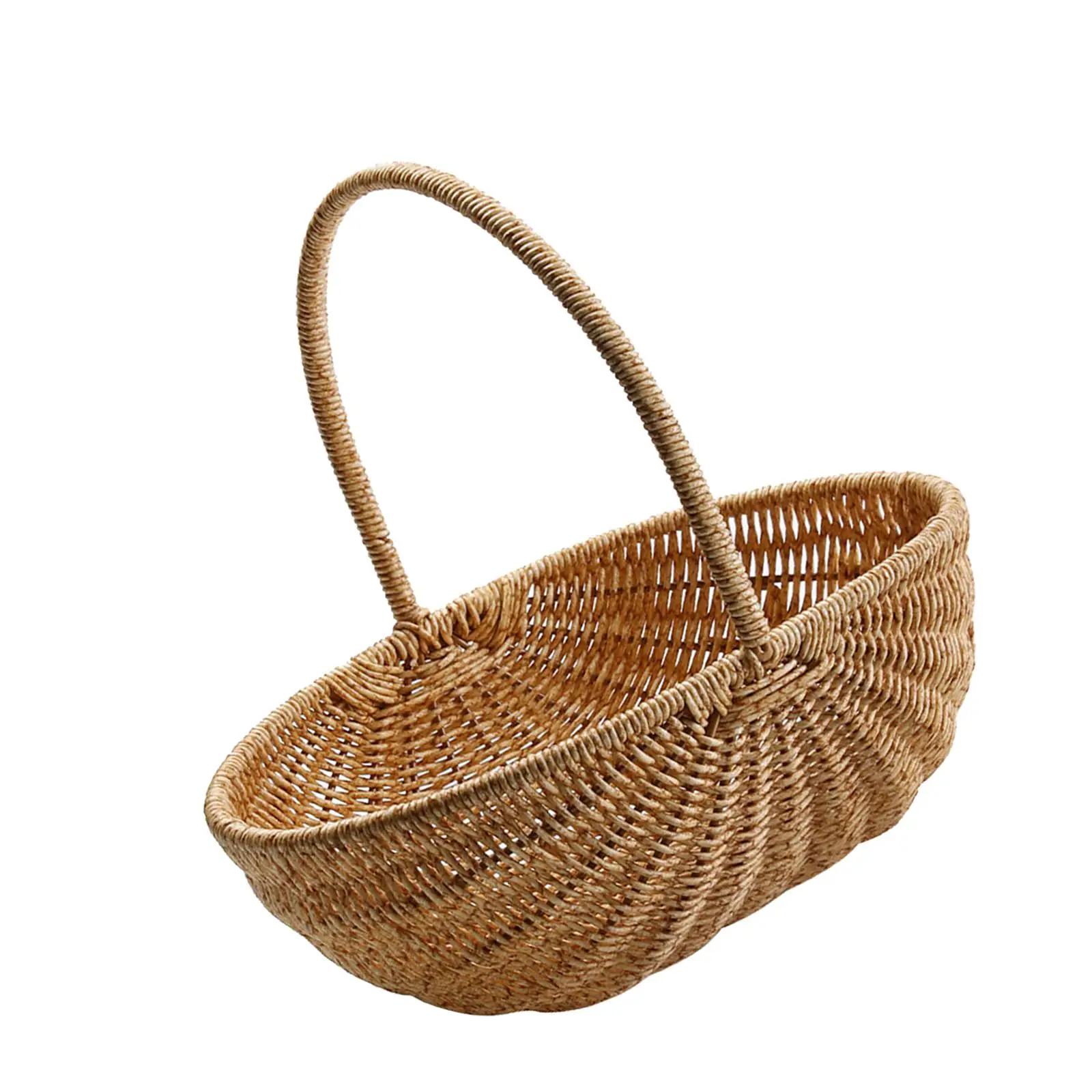 

Multipurpose Woven Basket with Handle Large Picnic Camping Sundries