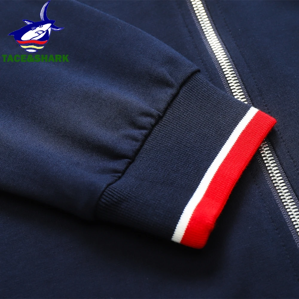 TACE&SHARK Fashion Casual White Military Jacket Coat Stand Collar Zipper Jackets Men Brand Embroidery Outerwear Clothing