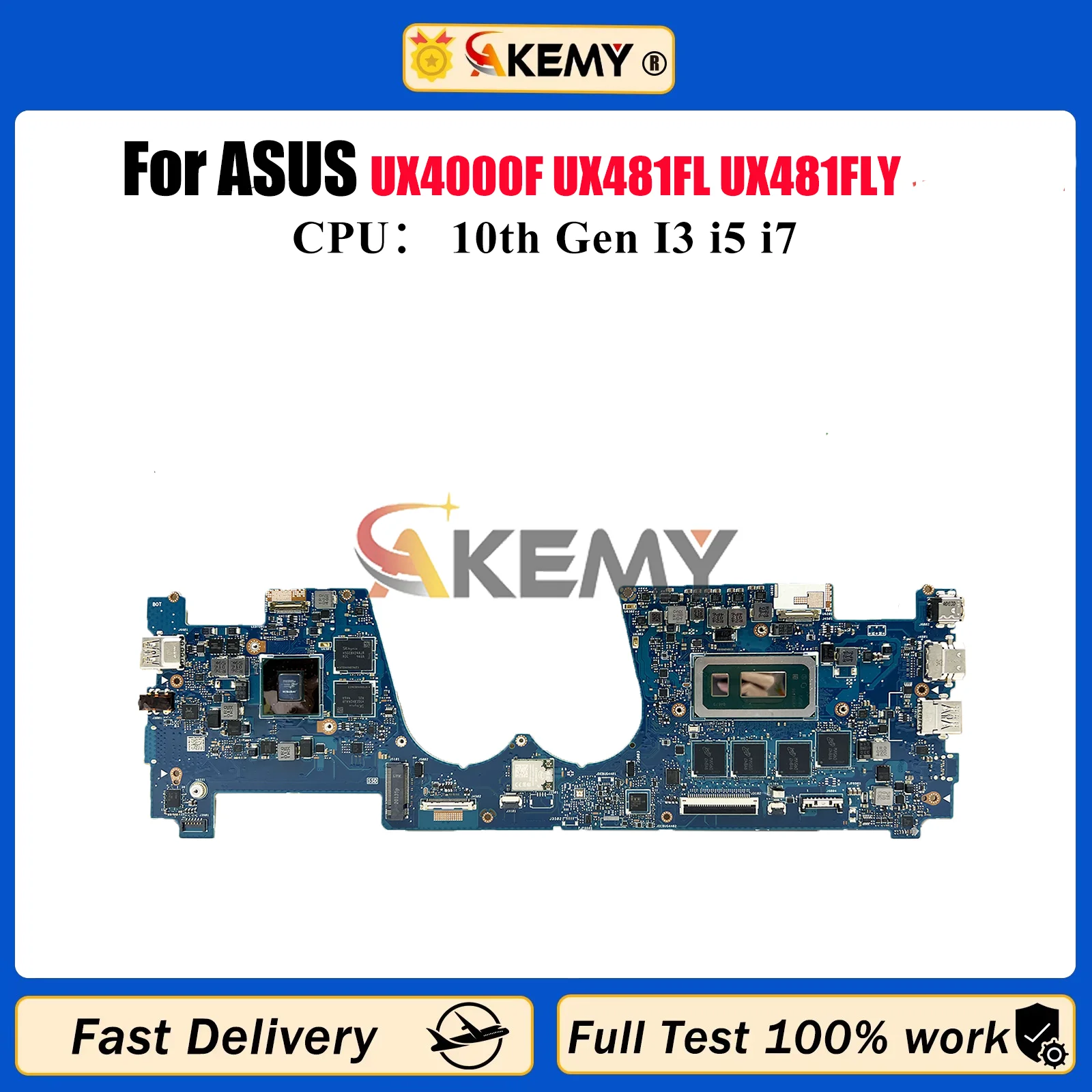 

UX481FLY Материнская плата для ноутбука ASUS ZenBook Duo UX481F UX4000F UX481FL UX481FAY UX481FLY Материнская плата с 10-го поколения I3 i5 i7 stk