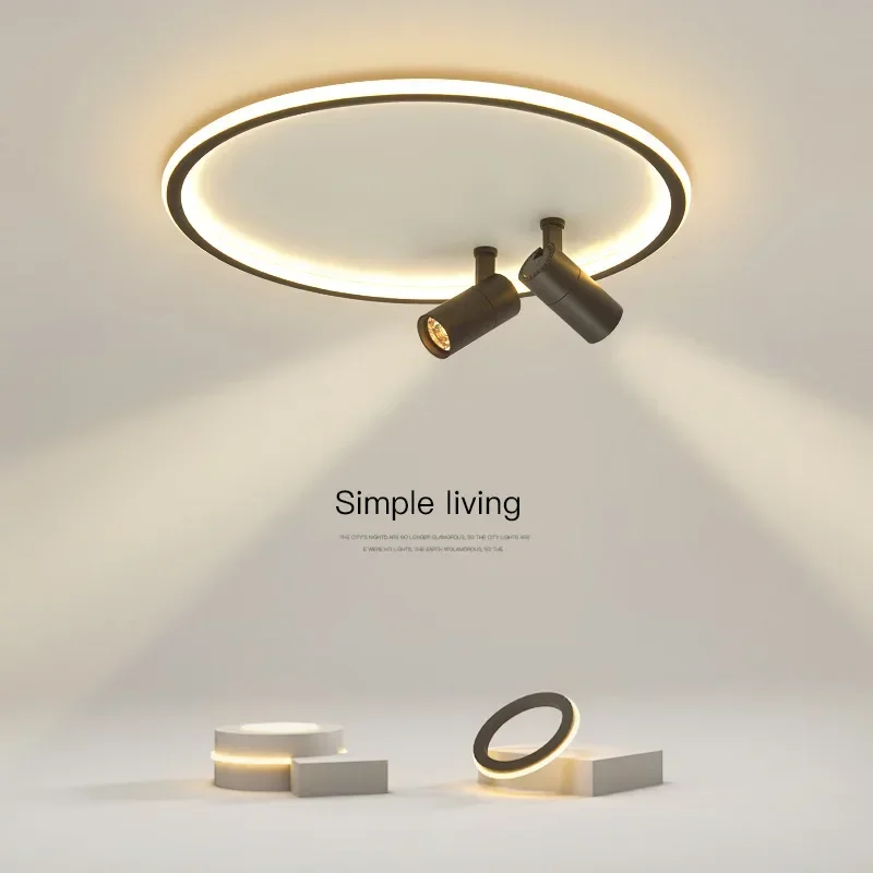 Nordic Gangpad Led Plafondlamp Met Spotlight Kroonluchter Voor Woonkamer Eetkamer Slaapkamer Huisdecoratie Verlichtingsarmaturen Glans