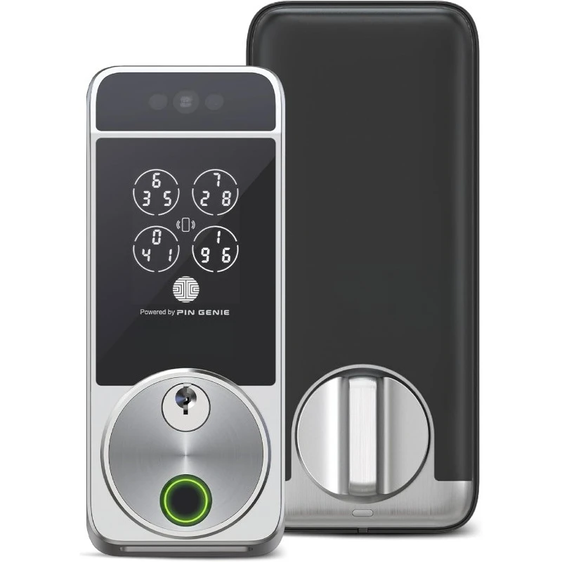 

Умный замок серии Visage Zeno, распознавание лиц и отпечаток пальца, входной дверной замок без ключа, встроенный засов Wi-Fi с приложением