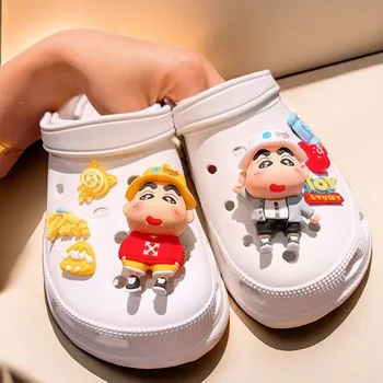 ミニソ-女の子のための漫画のキャラクターの靴のバックルセット,穴のある靴,3Dチャーム,取り外し可能な花,特別オファー,ギフト