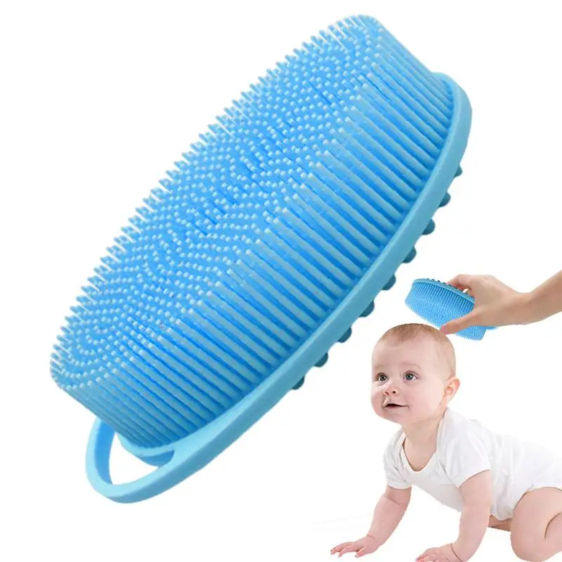 

Shower Body Brush Silicone Shower Brush For Kids Gentle Scrub Brushes With Soft Bristles Portable Bath Brush For Back Thighs