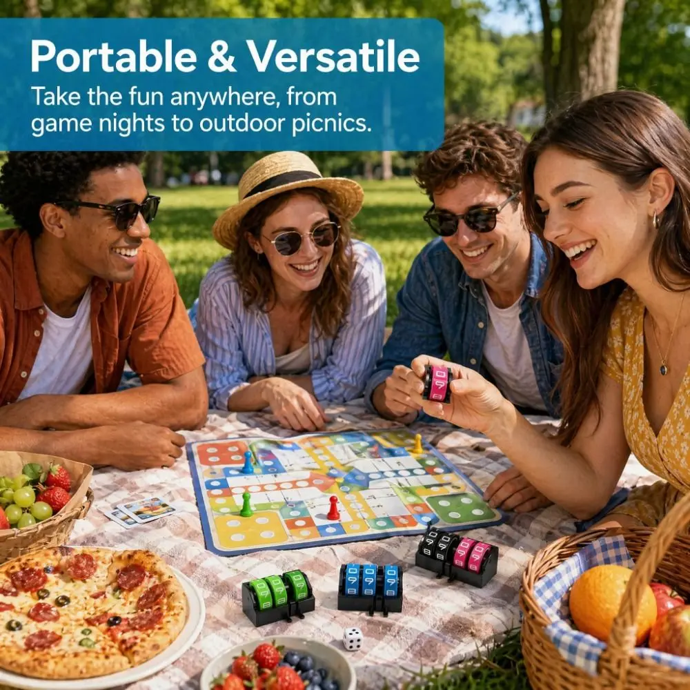 4 Digit Wheel Board Games Score Counter Rotating Number Dials Date-Time Display Tally Tracker Adjustable Number Dials