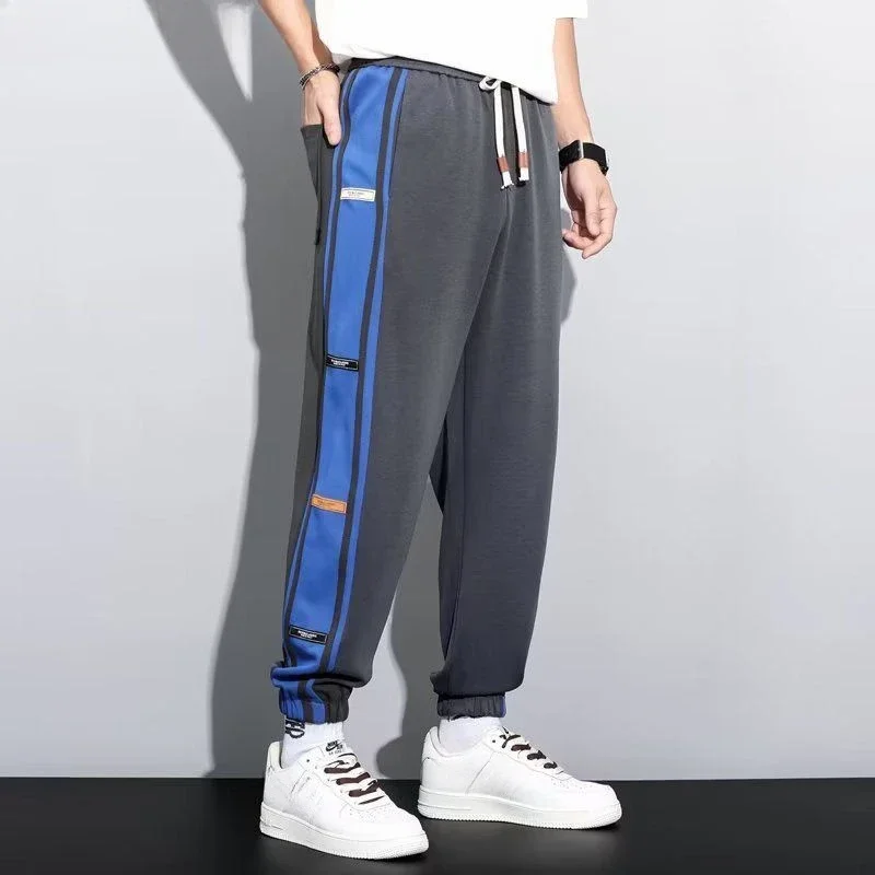 Male Sports Pants Plain Trousers Thin Skinny Black Summer Cropped Tights Men's Sweatpants Slim Gym Original Hot Cheap Price Xxl