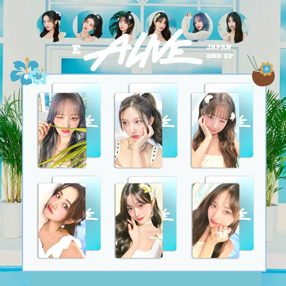 6Pcs/Set KPOP Album ALIVE Photocards Yujin Gaeul Wonyoung LIZ Rei Leeseo Double-Sided Lomo Cards Postcard Fans Collection Gift