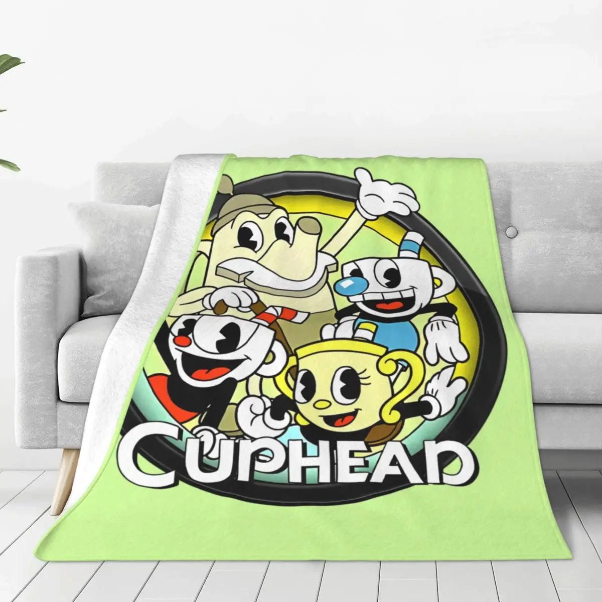 Cuphead Mugman Blankets Coral Fleece Plush Summer Air Conditioning Multifunction Warm Throw Blanket for Bed Travel Rug Piece