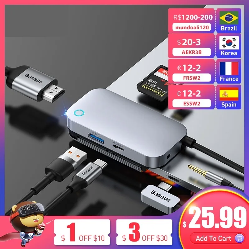 New!!! USB C HUB for iPad Pro 2021 M1 Xiaomi Tablet USB 3.0 HDMI-compatible USB HUB for MacBook Pro Air HUB Docking Station