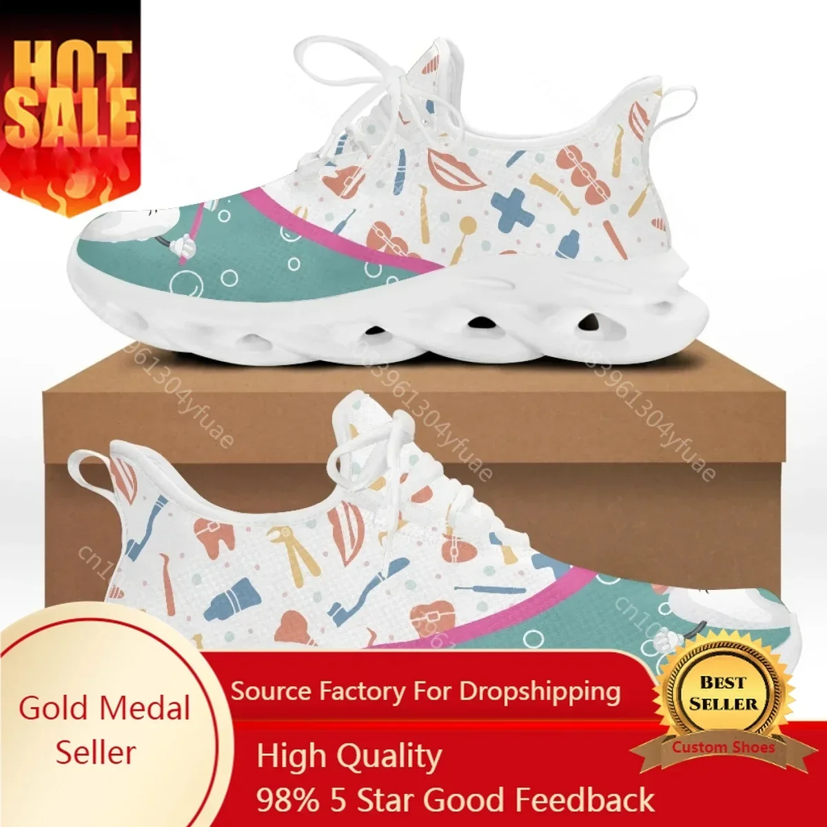 

Yikeluo Casual Dentist Shoes Woman Catoon Funny Dental Fairy Girl Air Mesh Ladies Sneakers Female Footwear Zapatillas Mujer