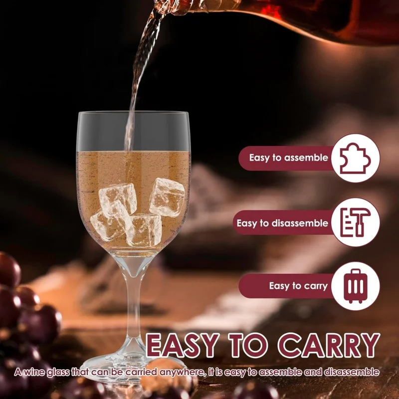 RV Portable Wine Glass Goblet Collapsible Unbreakable Cocktail Champagne Wine Glass Beverage Cup Caravan Camper Outdoor Picnic - view 5