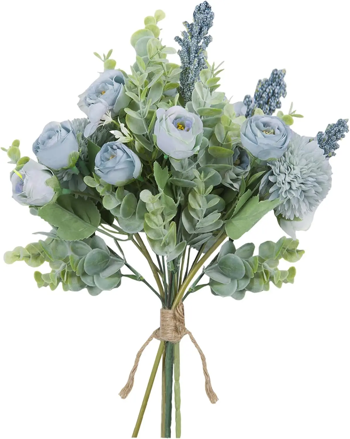 Pivoine Rose fleurs artificielles décor de mariage Eucalyptus mariée tenant Bouquet fête de noël organiser soie plastique fausses fleurs