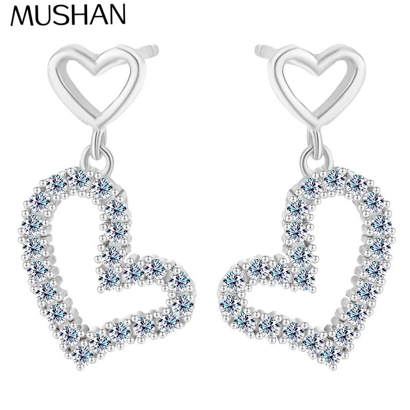

MuShan Luxury Jewelry 925 Sterling Silver Earrings Moissanite Diamond Hoop Eternity for Bride 18K Gold Plated MST Patent Earring