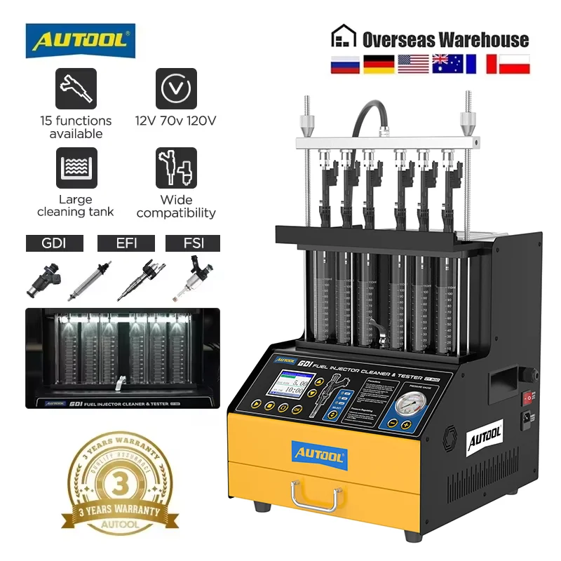 AUTOOL CT500 GDI EFI FEI пьезоэлектрические топливные инжекторы очиститель и тестер машина 6-цилиндровый топливный инжектор очиститель тестер 110 В-230 В