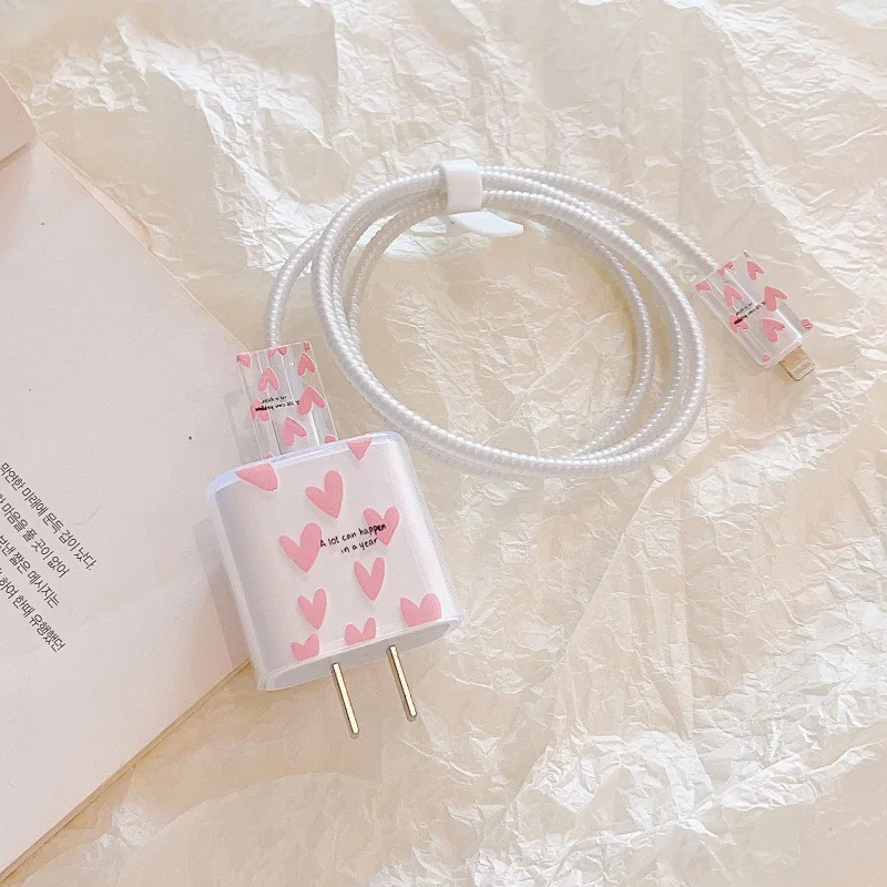 For IPhone Charger Protective Case Cartoon Cute Data Cable Protection Case 20W 18W Ipad USB Data Cable Case