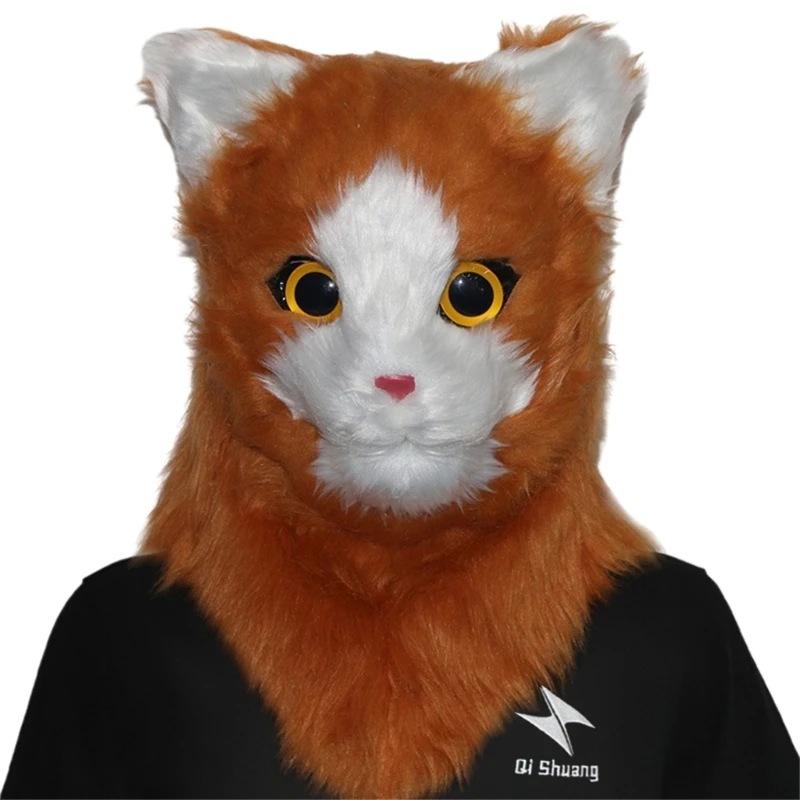 chuyển được Miệng Mặt nạ Mèo Trang phục Cosplay Miệng Mover Động vật Mặt nạ Sang trọng Lông thú giả Mặt nạ mèo cho bữa tiệc