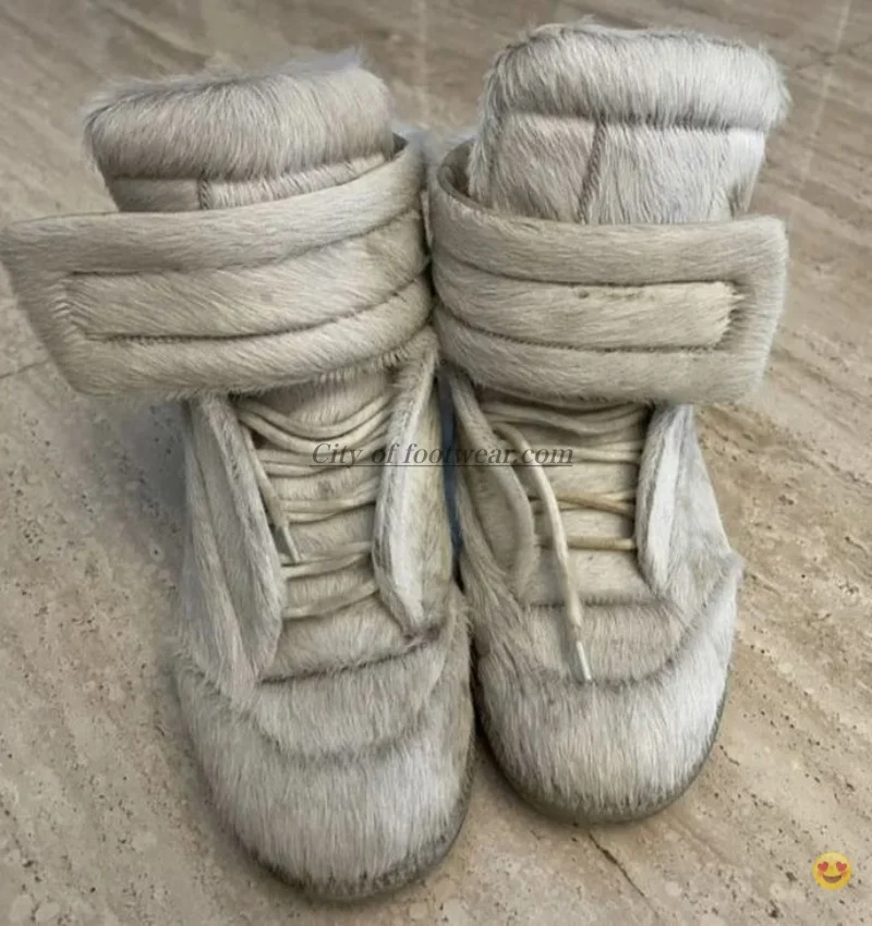 

Men's Horse hair lace up comfy sneakers big size luxury designer causal dress cool sports shoes boots good quality 2026 new in