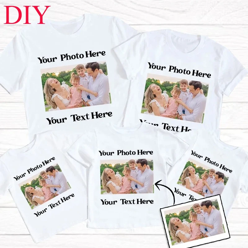 Family Day Matching Family Birthday Outfits Couple T Shirt Personalized Photo T Shirts Christmas Clothing Party T-Shirt Familia