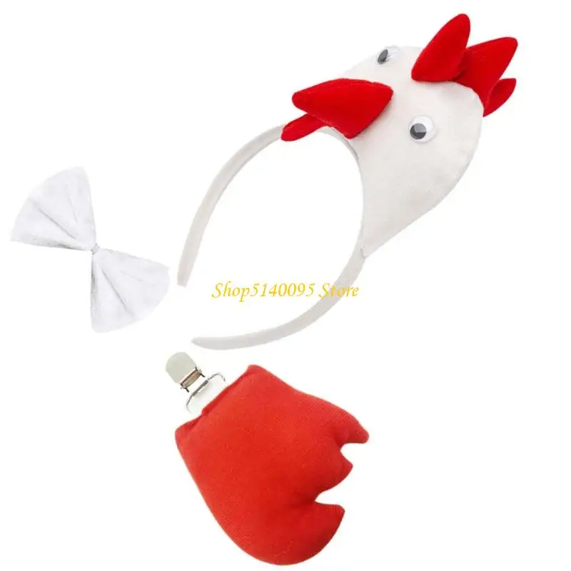 DXAE 3 stks Thanksgiving Turkije Kostuum Turkije Hoofdband Bowtie, Turkije Staart Cosplay Halloween Kostuums voor Volwassenen