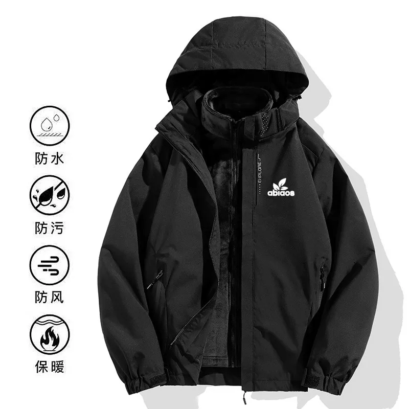 New Detachable Outdoor Jacket Three-in-one Punching Jacket Two-piece Male Waterproof Fall and Winter Fashion Couple Coat Women