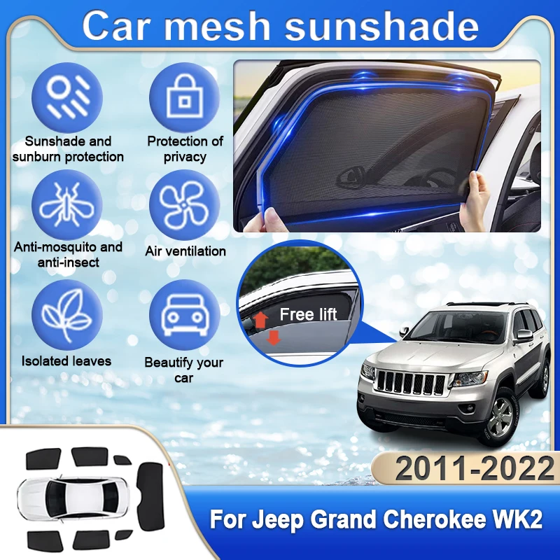 

Car Accessories For Jeep Grand Cherokee WK2 2011-2022 Anti-UV Privacy Protection Magnetic Coverage Blocking Curtain Auto Parts