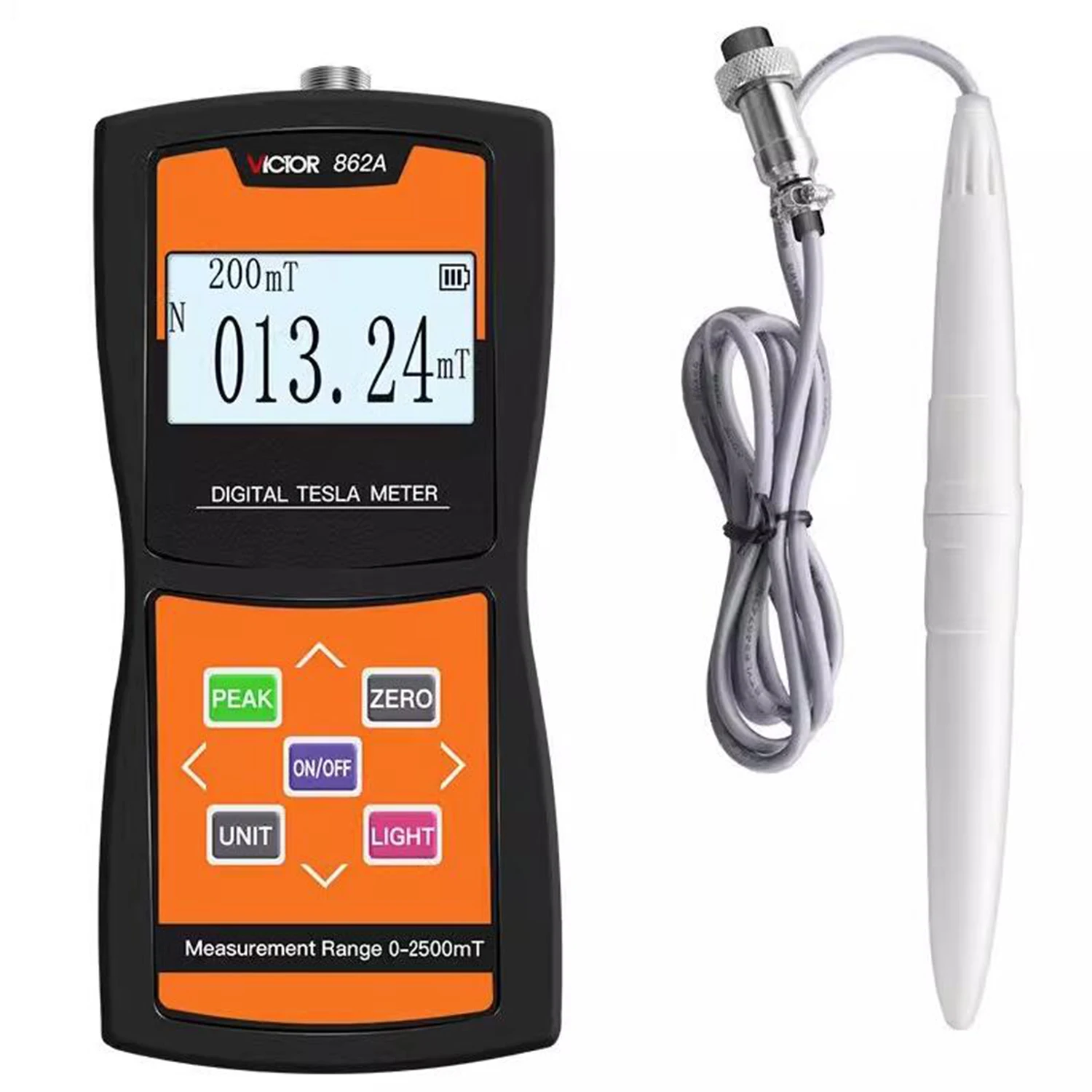 VICTOR 862A 862B 862C Tesla/Gauss medidor Digital automático de alta sensibilidad, instrumento de medición de campo magnético MT Gs