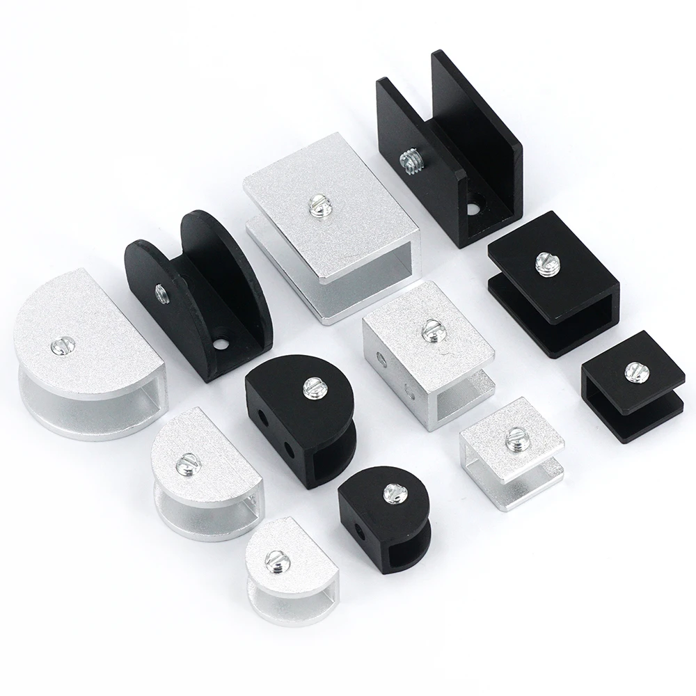 4PCS Glass Clamp Holder Shelf Clip Aluminum Bracket Support for 5mm 6mm 8mm 10mm 12mm Thickness Board