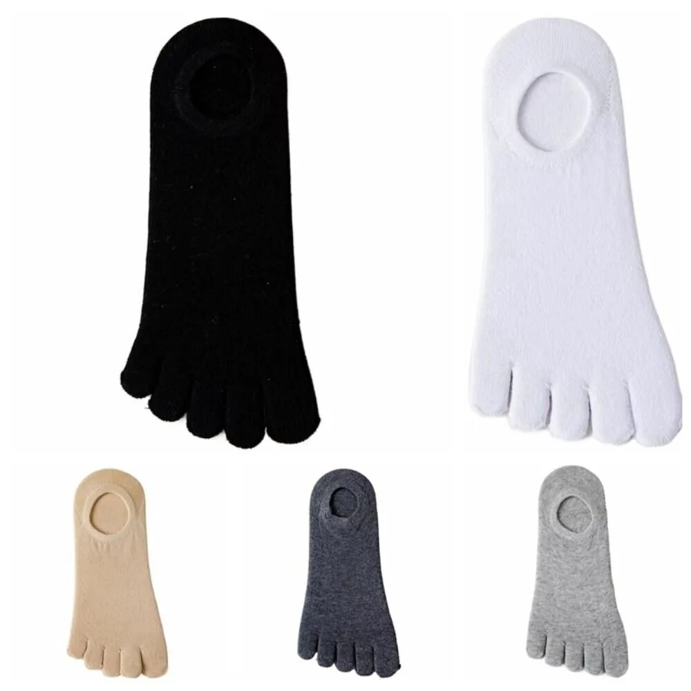 Novo anti-skid esporte meia respirável casual masculino cinco dedos meias correndo algodão cinco dedos meias invisíveis