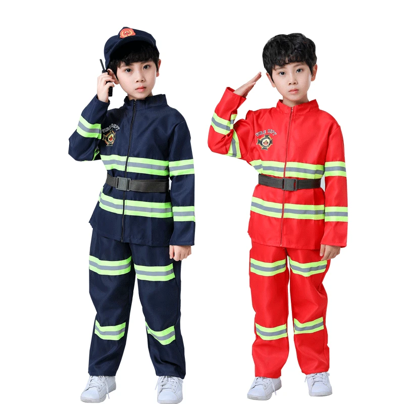 Bambini pompiere Cosplay uniforme capodanno regalo di natale pompiere Sam Costume per ragazzi ragazza gioco di ruolo vestito operato Costume di carnevale