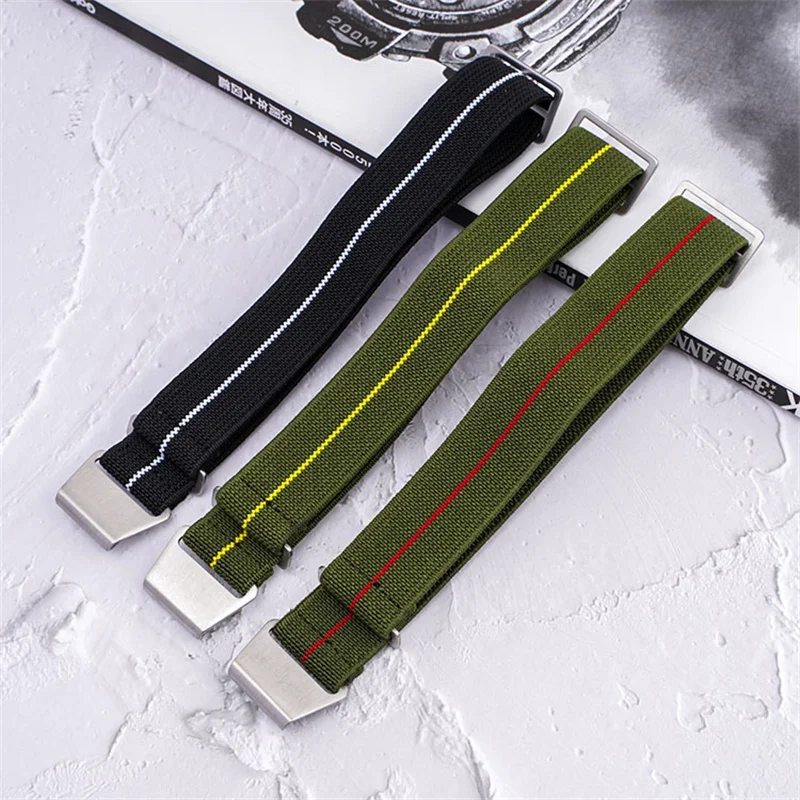 Elastic Nylon Strap For Seiko For Rolex Water Ghost For Tudor Watch Bracelet Parachute 18mm 20mm 22mm 24mm Universal Wrist Band