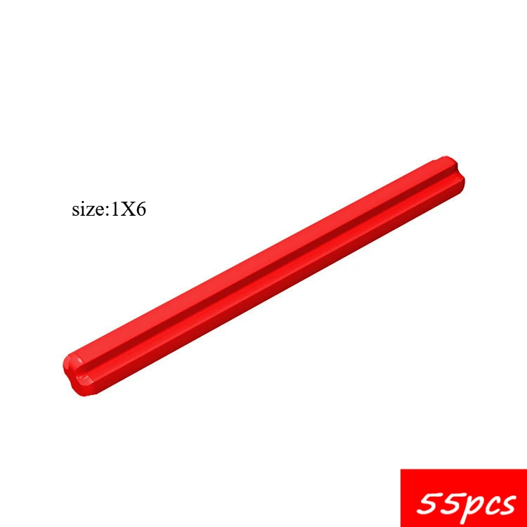 

55PCS High-Tech Assemble Particle 3706 1x6 Cross Shaft 47.5 Building Blocks Kit Replaceable Part Toys For Children Gifts