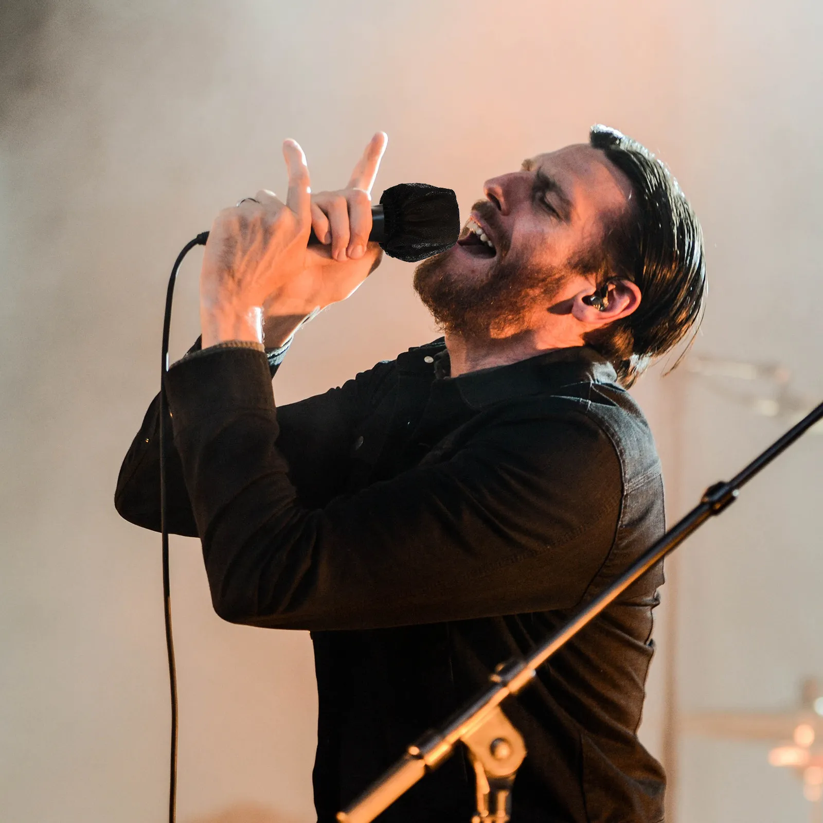 

100Pcs Splash-Proof Microphone Sleeve Disposable Cover Non-Woven Mic Protector Wind Noise Reduction for Microphone Accessories