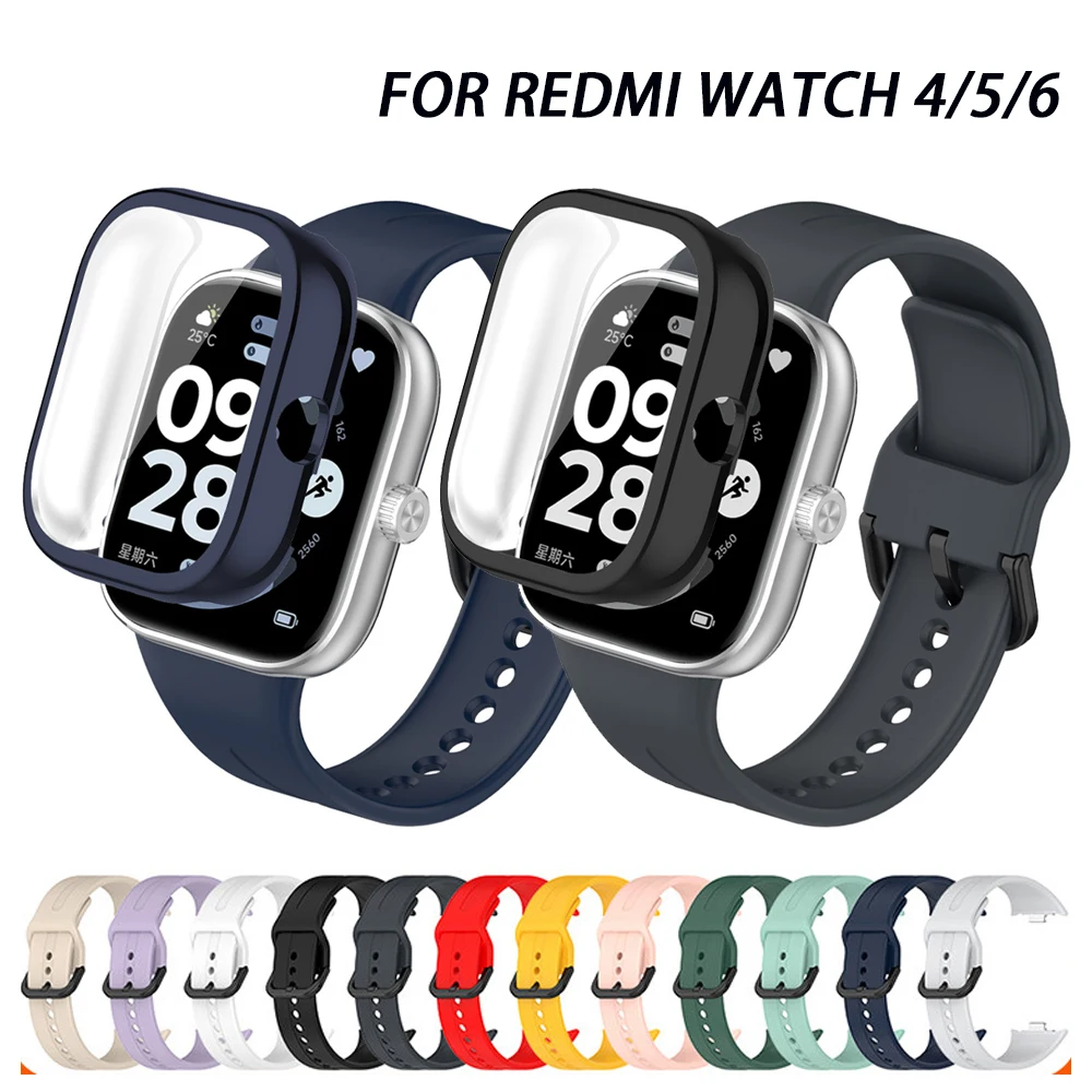 Bandhülle für Redmi Watch 6 5 4 Armband Smartwatch-Armband Silikon-Sportarmband Correa Redmi Watch 6 Displayschutzfolie