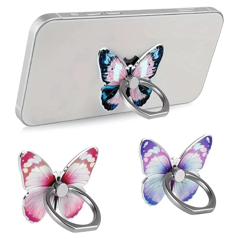 

1/2/3pcs Cartoon Butterfly Cell Phone Finger Ring Holder Smartphone Accessories For IPhone14 15 16 Universal Mobile Phone Stand