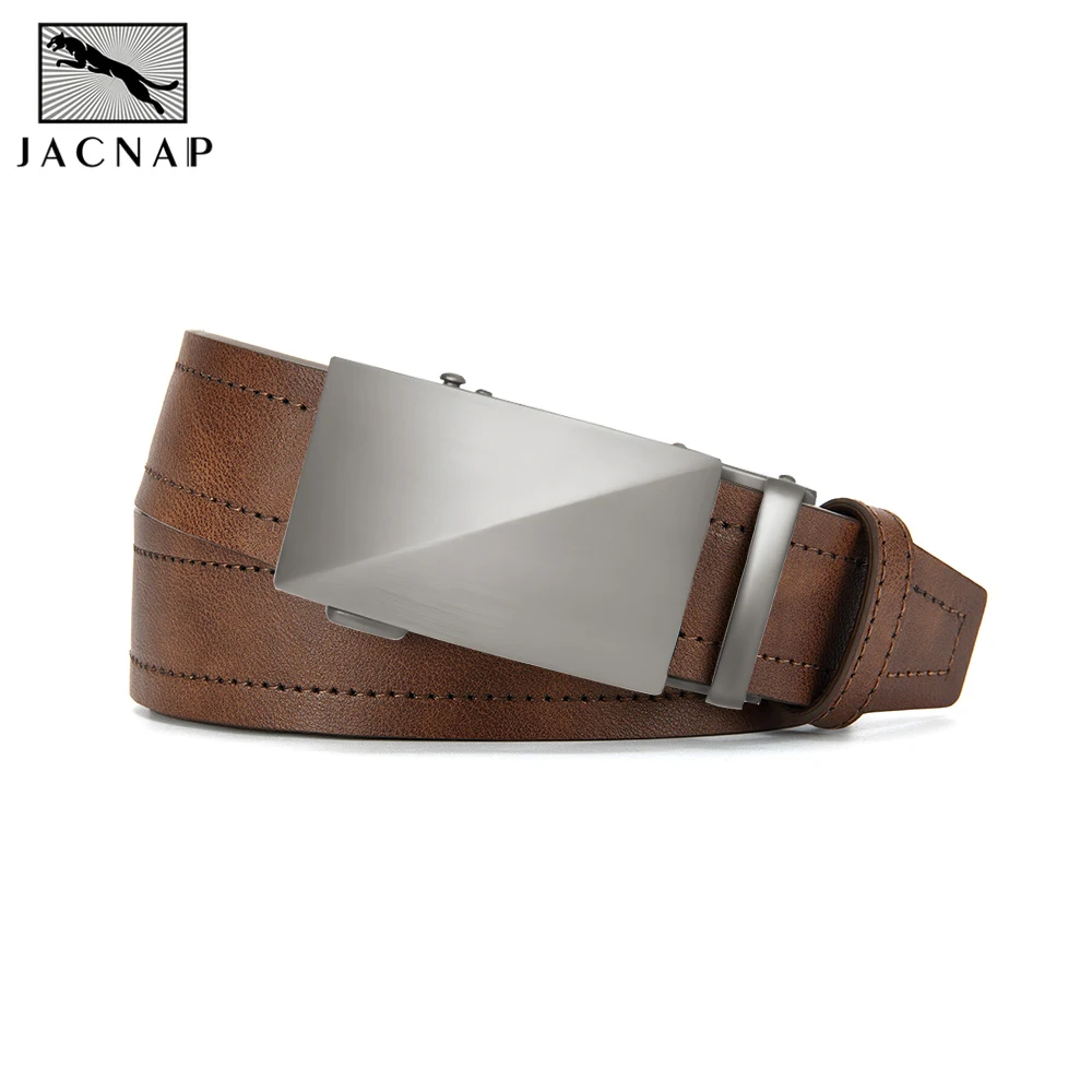 

Men's Fashionable Leather Belt Men's High-quality Leather Belt Business Automatic Buckle Ratchet Belt Randomly Adjustable