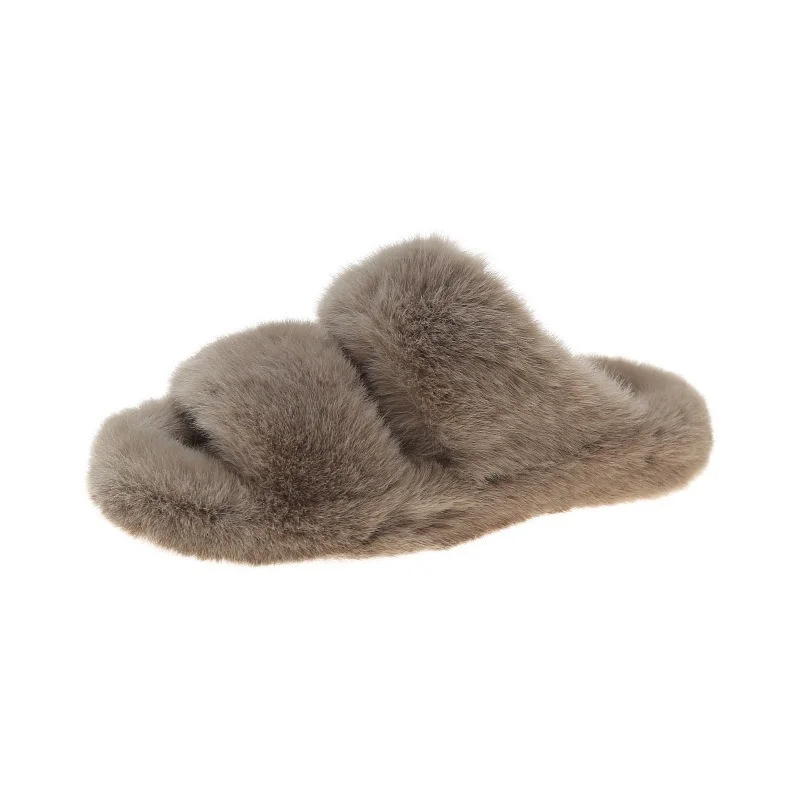 2022 Winter Fashion Soft Warm Comfort Flat Fur Slipper Brand Designer Slip on Loafers Mules Flip Flops Casual Ytmtloy Indoor