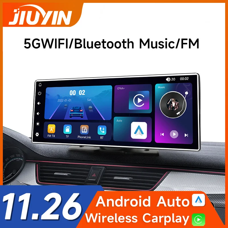 2024 New JIUYIN 11.26inch Universal Car Radio Multimedia Navigation Wireless CarPlay Apple Android Auto Mirror Music Player