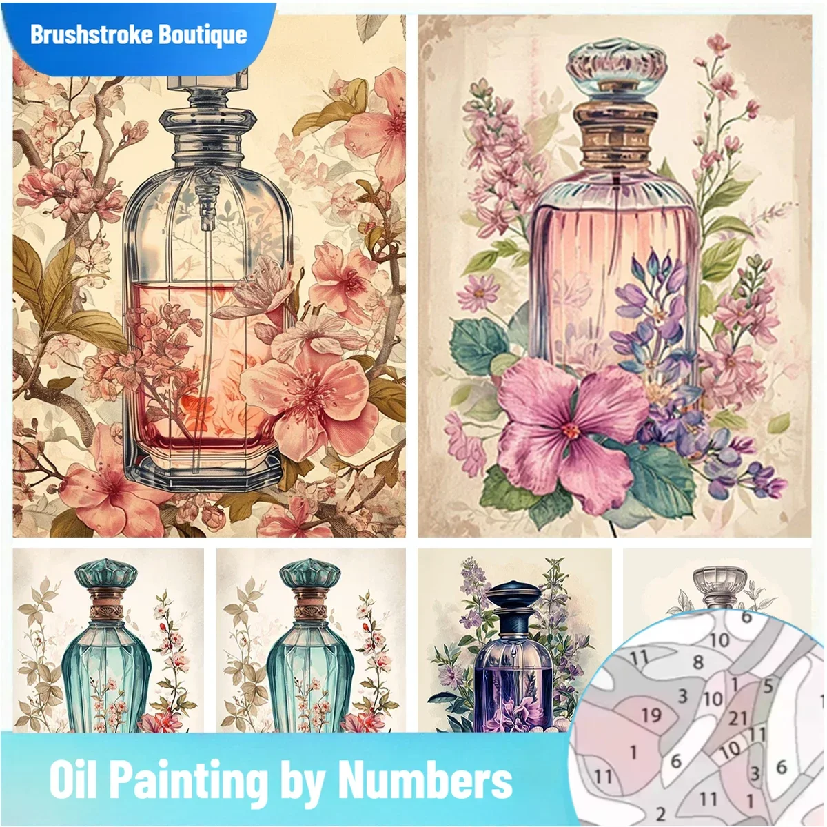 

Brushstroke DIY Digital Oil Painting Retro Classical Perfume Color Hand-painted Adult Gift Suitable for Home Wall Decoration