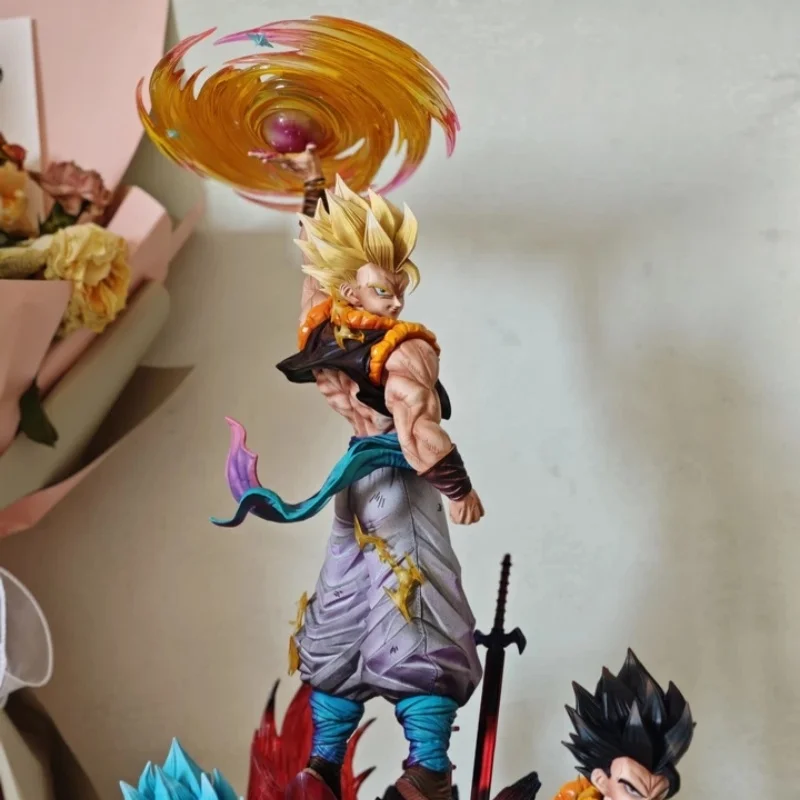 Jt Yunqi Dragon Ball Gogeta GK Estatua con Cabeza Intercambiable, Decoración de Escritorio, Mercancía de Anime, Regalo para Coleccionistas Adultos
