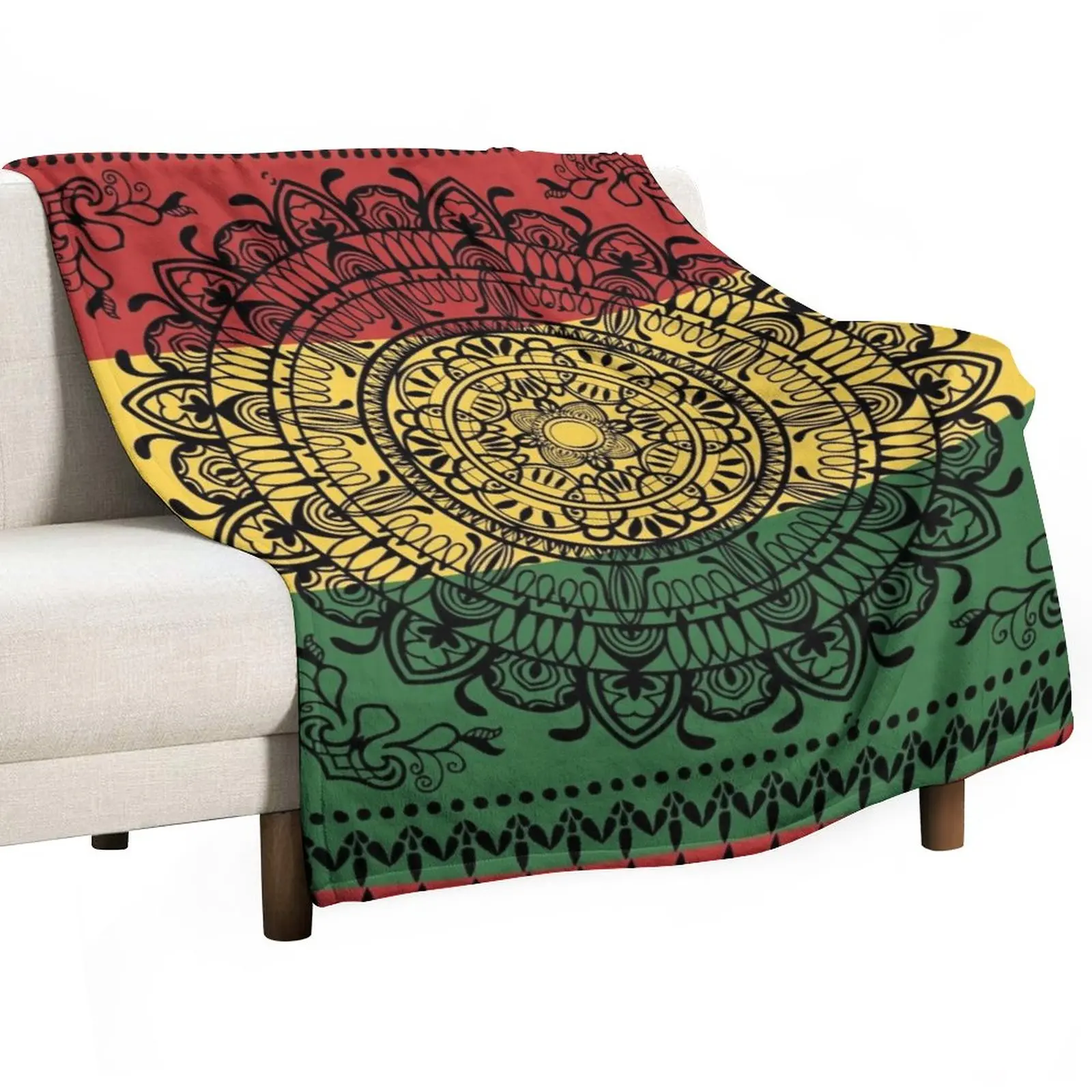 

Rasta Mandala Throw Blanket christmas decoration Sleeping Bag Fluffy Shaggy Heavy Blankets