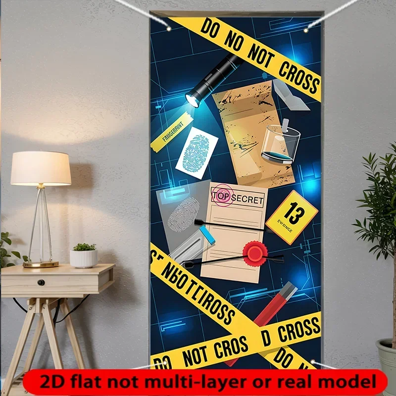 2D plane, 2D curtain banner, 1 piece of YSW detective crime-themed bannerDJH