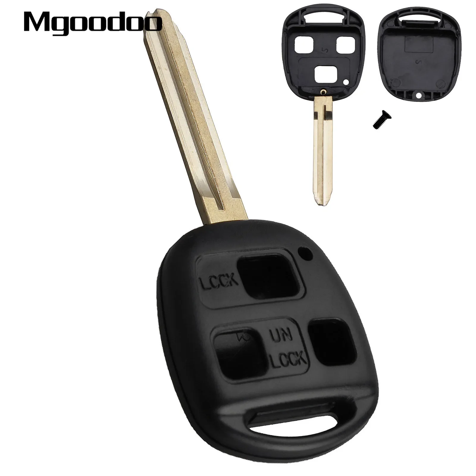 

Mgoodoo 3 Buttons Keyless Entry Remote Key Shell Cover Fob For Toyota Camry Land Cruiser FJ Cruiser Uncut Blade Replacement Case