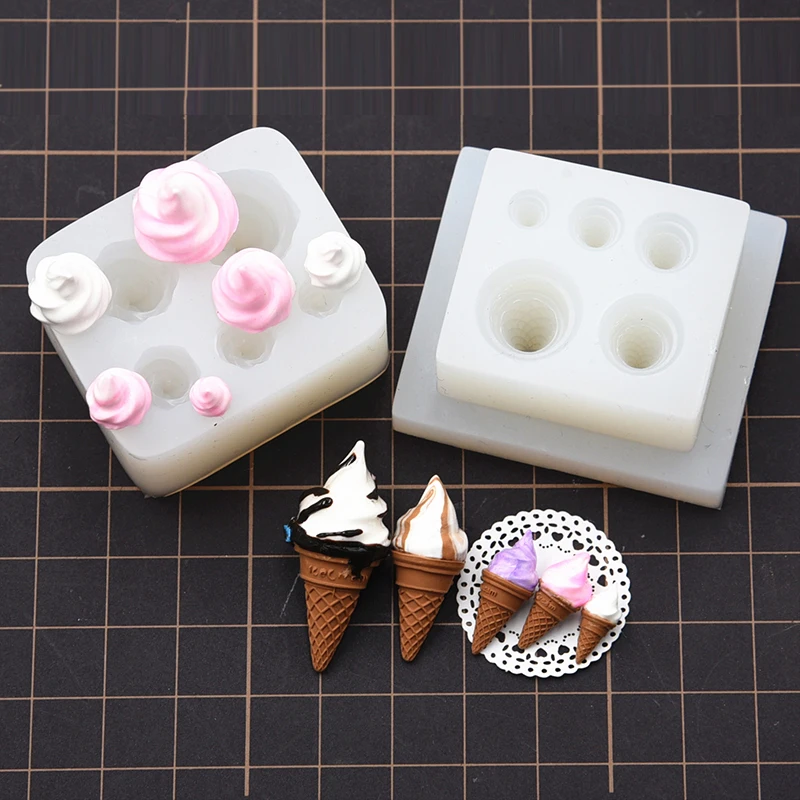 Mini Cute Ice Cream Silicone Mold Ultra Light Clay  Miniature Handicraft DIY molds view 2