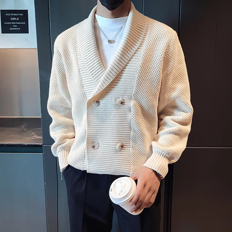 2026 Autumn and Winter New Cardigan Sweater American Retro Casual Lazy Style V-neck Knitting 2