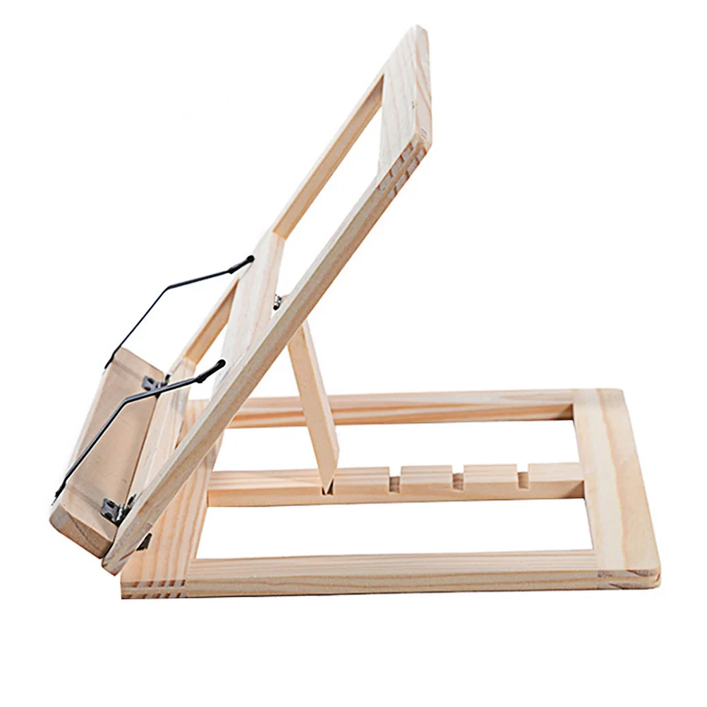 

1Pcs Student Book Holder Wooden Reading Stand for Books Laptops Papers Adjustable Height Book Rack for Study Work Travel