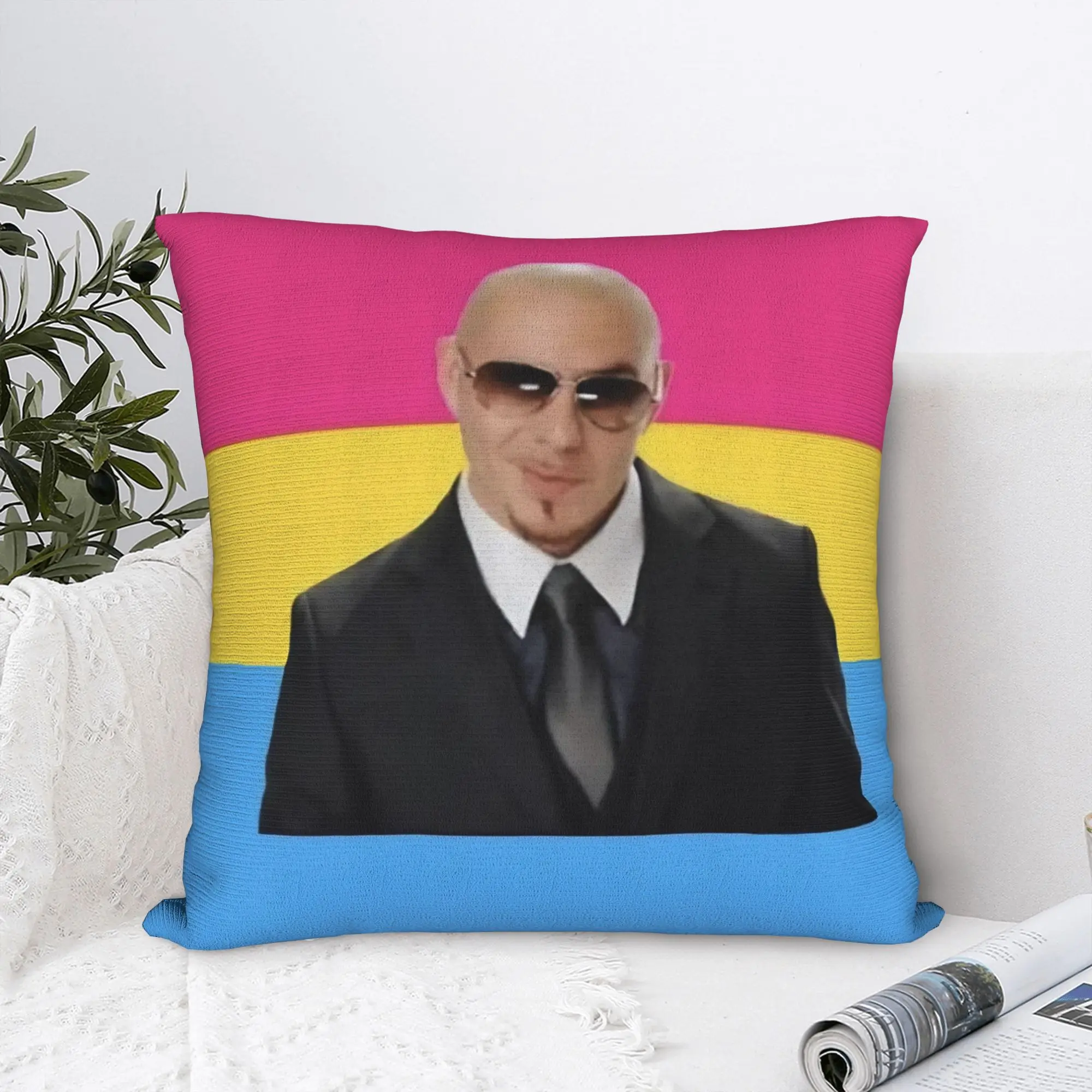 Singer Pitbull Tour 2026 Printed Pillowcases Cushion Cover  Throw Pillow Cover Warm Home Decorations Square Multi-Size