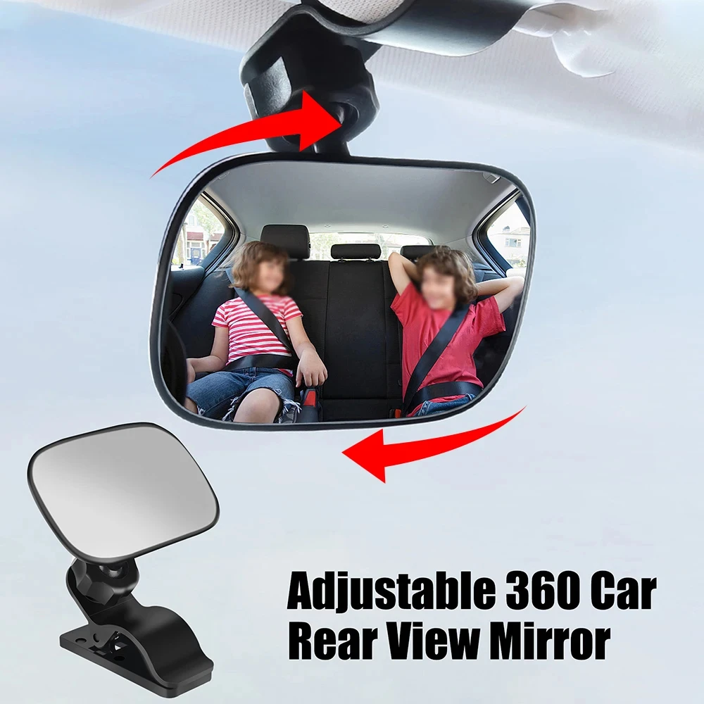 New Car Mirror Interior Baby Mirrors 360 Degrees Free Rotatable Dashboard Windshield Sun Visor Plate Auxiliary Observe Mirror