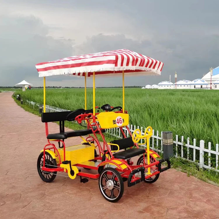 

4 Wheel tandem Bicycle /surrey Sightseeing Bike for 4 Person