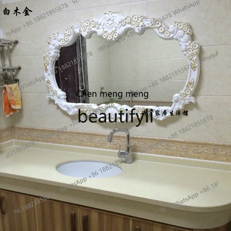 K182K182zx1European luxury, bathroom mirror wall-mounted bathroom, entrance, wall-mounted decoration, bathroom retro