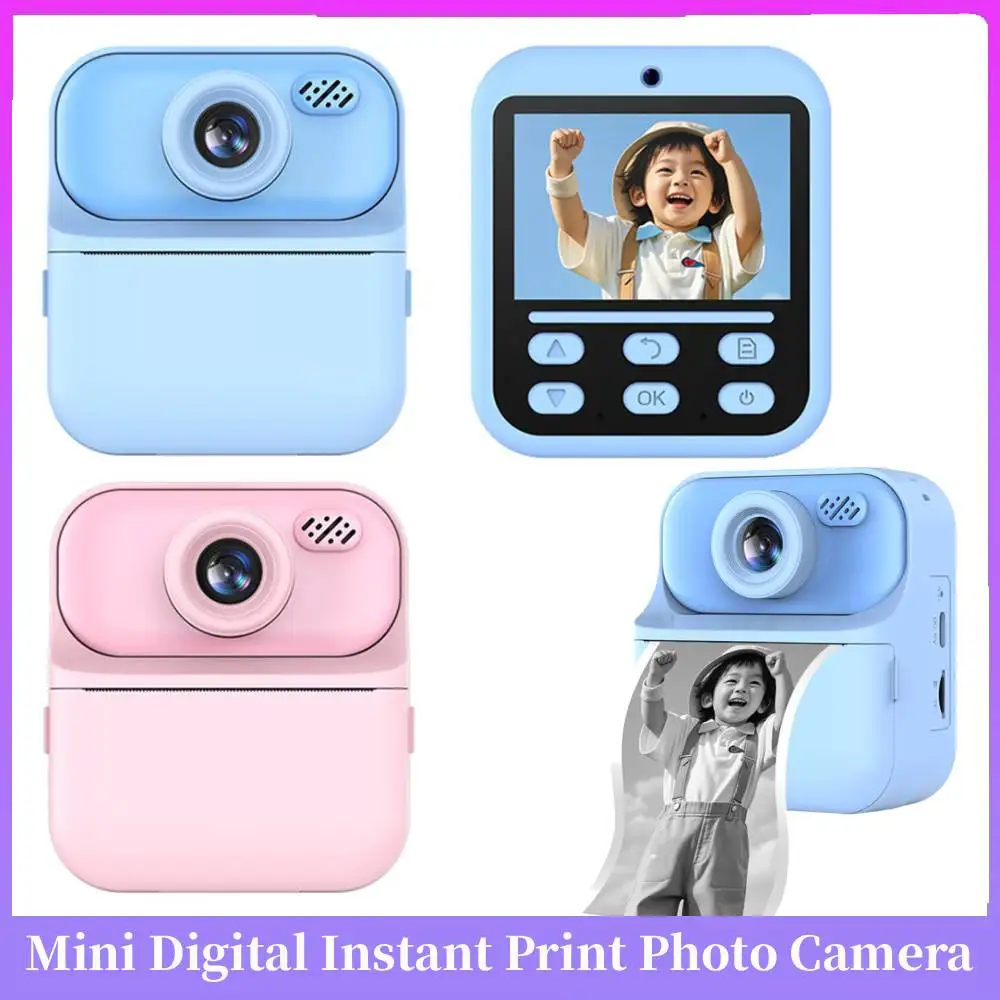 Câmera Digital Infantil com Impressão Instantânea de Fotos, Gravador de Vídeo 1080P HD, Mini Impressora Térmica, Presentes Educativos de Aniversário