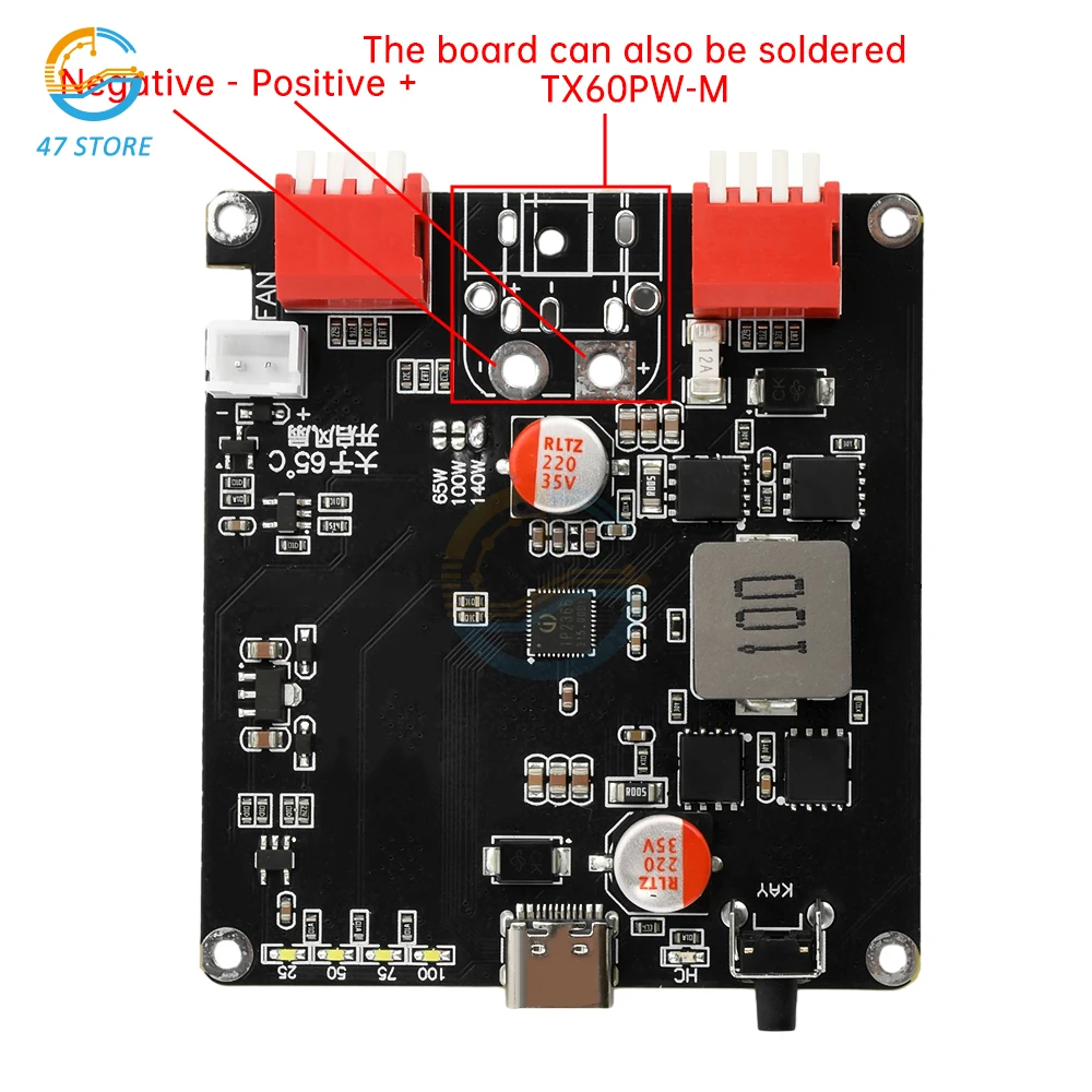 140W Bidirectional Fast Charging Module IP2366 PD3.1 2S 3S 4S 5S 6S Lithium Battery Charging Board IP2366 with Auto Temperature